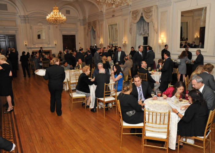 Guests enjoying the cocktail hour at the gala