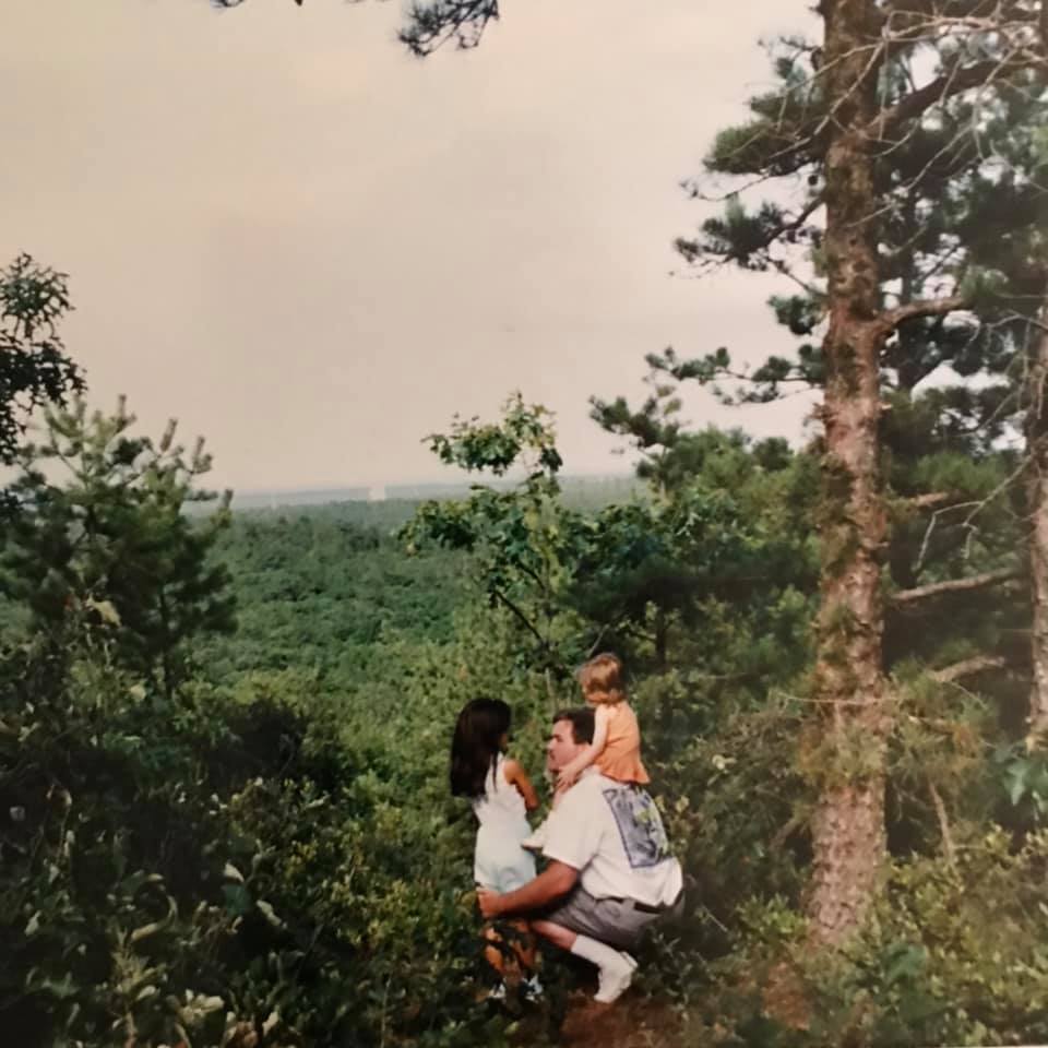 Bob McGrath with his daughters in the Long island Pine Barrens